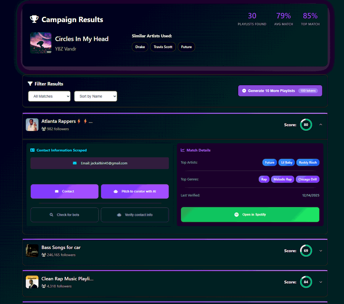Playlist Pilot Results